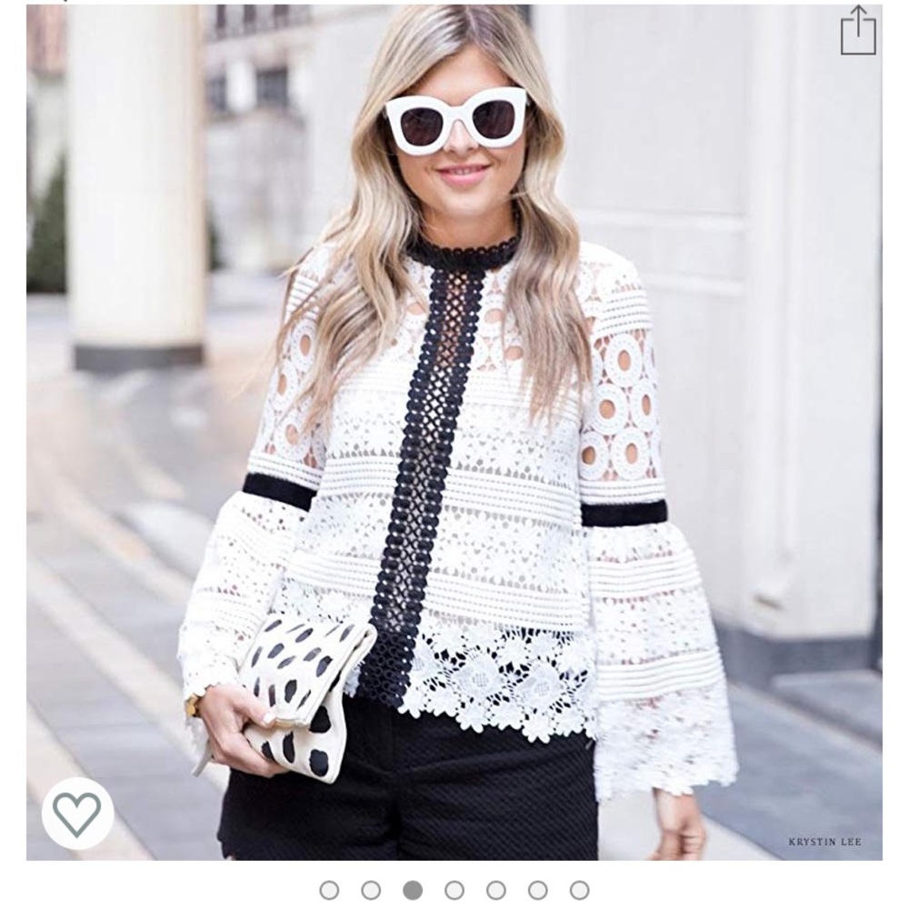 Chicwish black and white blouse